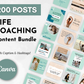 Life Coaching Social Media Post Bundle with Canva Templates