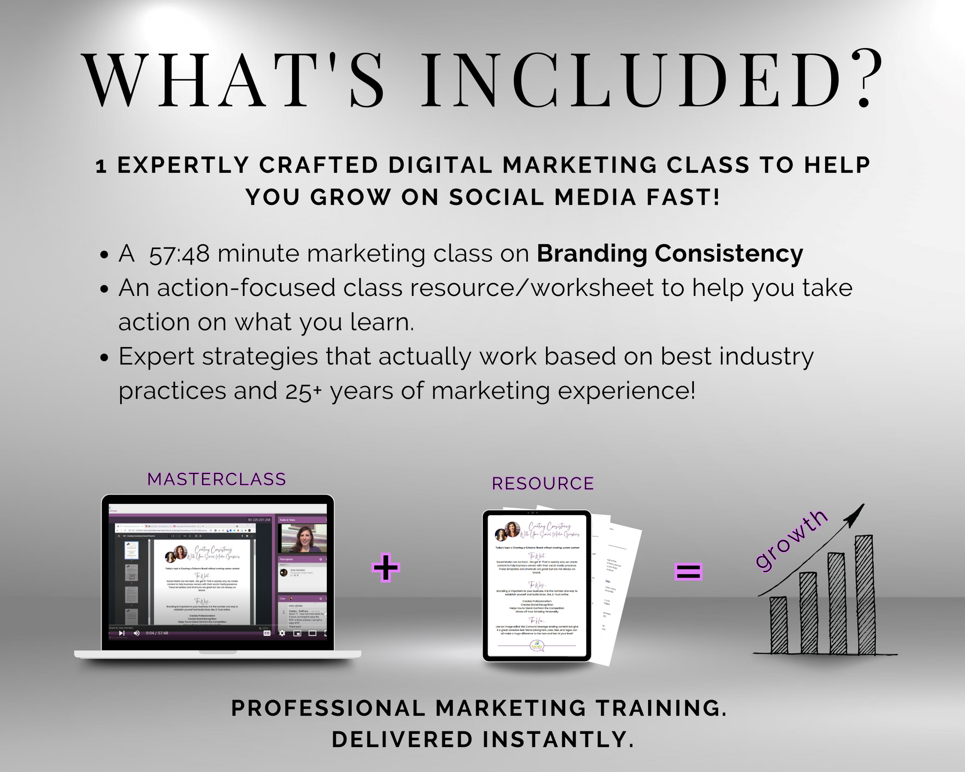What's included in the TAT - Branding Consistency Masterclass by Get Socially Inclined?