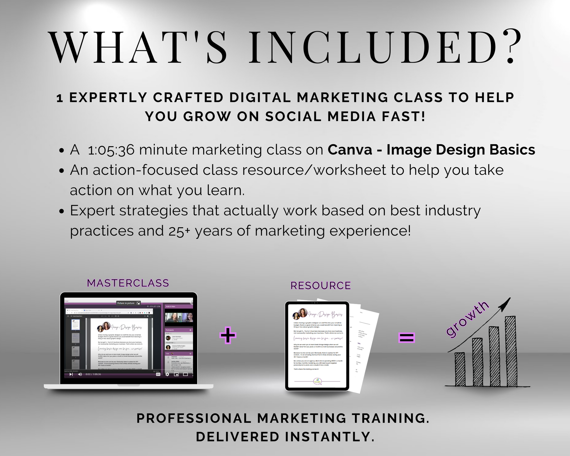 Discover what topics are covered in the TAT - Canva - Image Design Basics Masterclass by Get Socially Inclined.