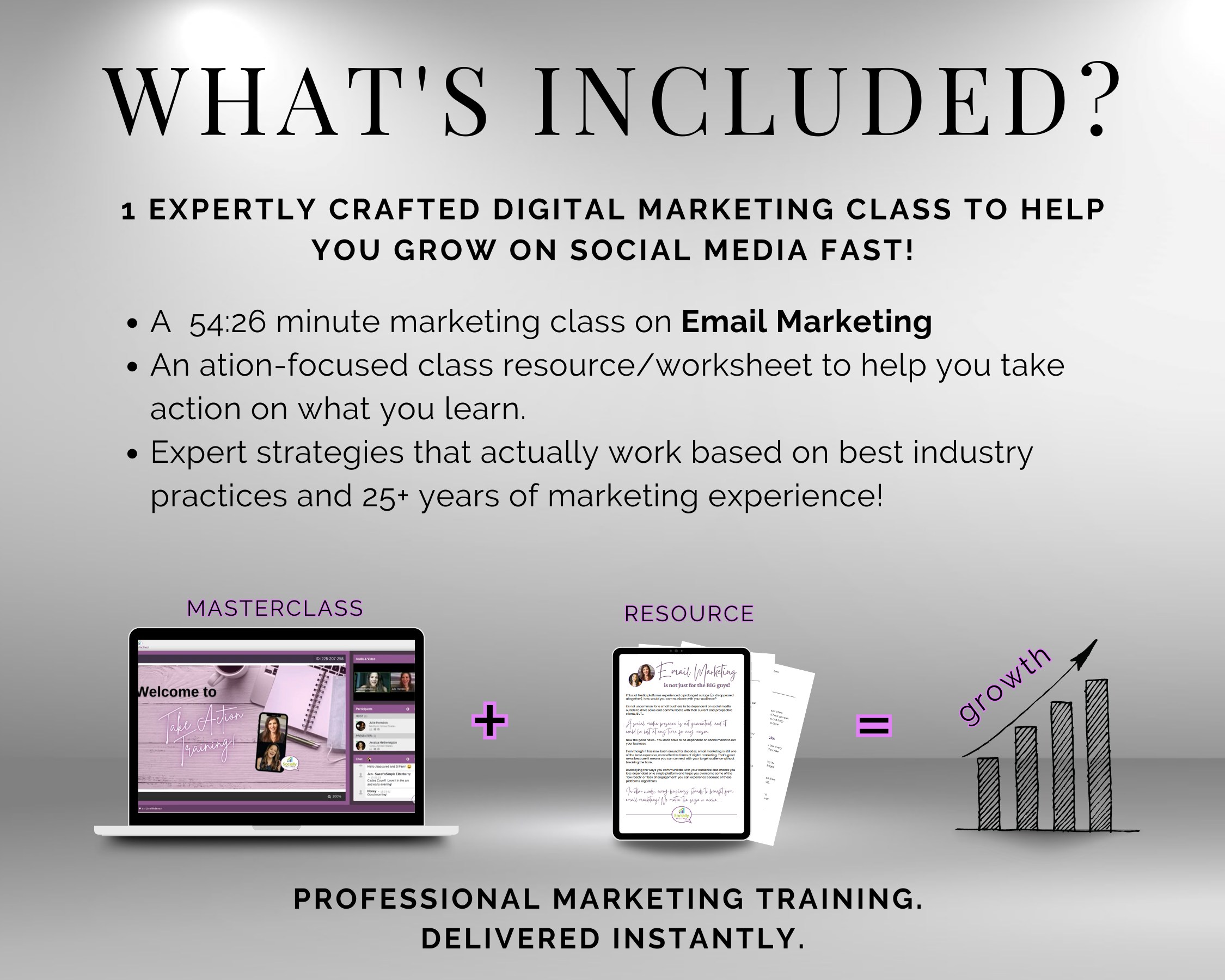 This Get Socially Inclined digital marketing class includes training on TAT - Email Marketing 101 Masterclass.
