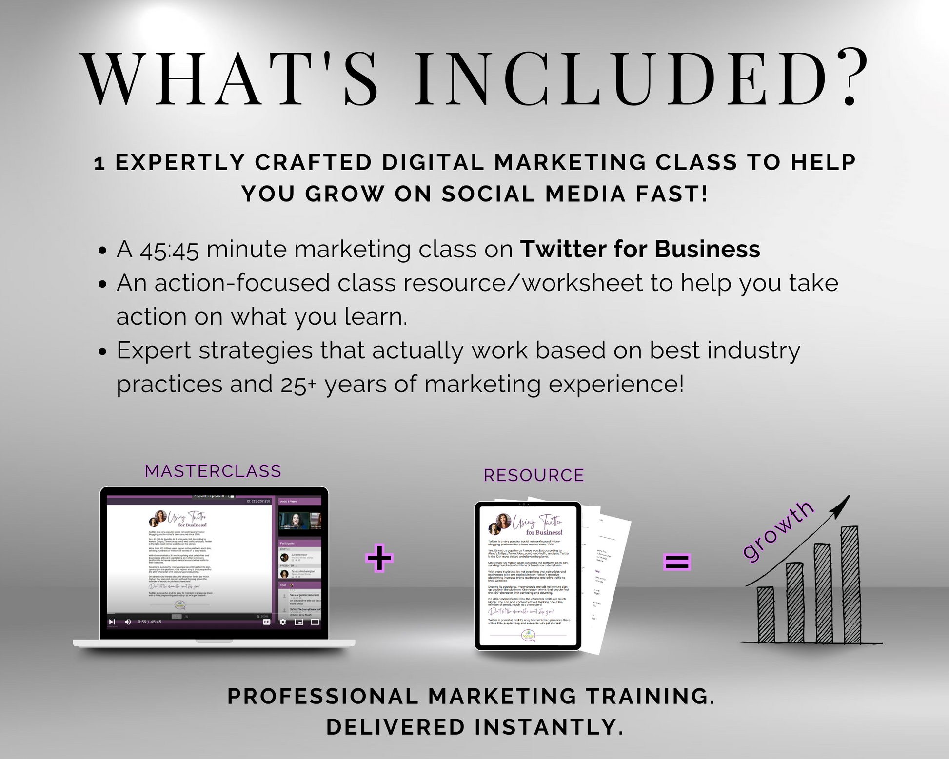 What's included in the TAT - Twitter X for Business Masterclass by Get Socially Inclined?