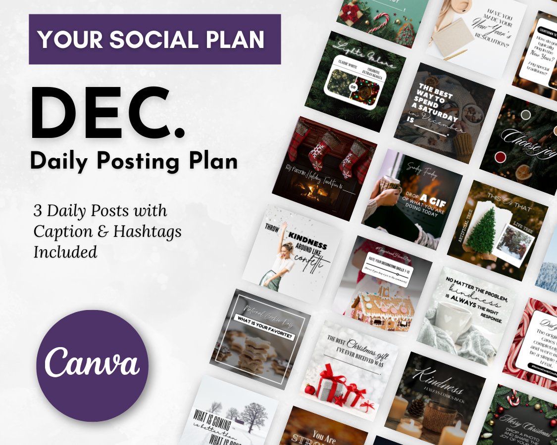 Your December Daily Posting Plan - Get Socially Inclined.