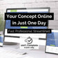 Desktop and mobile screens showcase the website with the message: "Launch Your Concept with One-Page Wonder from Socially Inclined in Just One Day. Experience fast, professional, and streamlined services with SEO optimization. Fully complete in just one day, including social media integration.