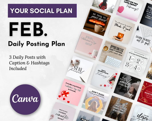 Your Get Socially Inclined February Daily Posting Plan - Your Social Plan for social media growth and engagement.