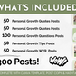 What's included in the transformative Socially Inclined Personal Growth Social Media Post Bundle with Canva Templates featuring personal growth templates?