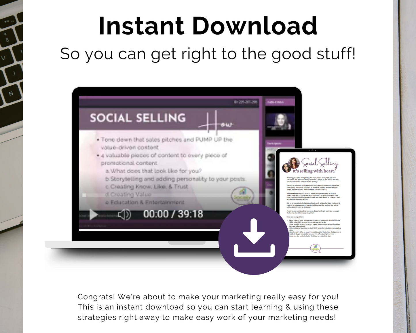 Get instant access to the TAT - Social Selling the Right Way Masterclass by Get Socially Inclined for a quick start to enjoy the good stuff.