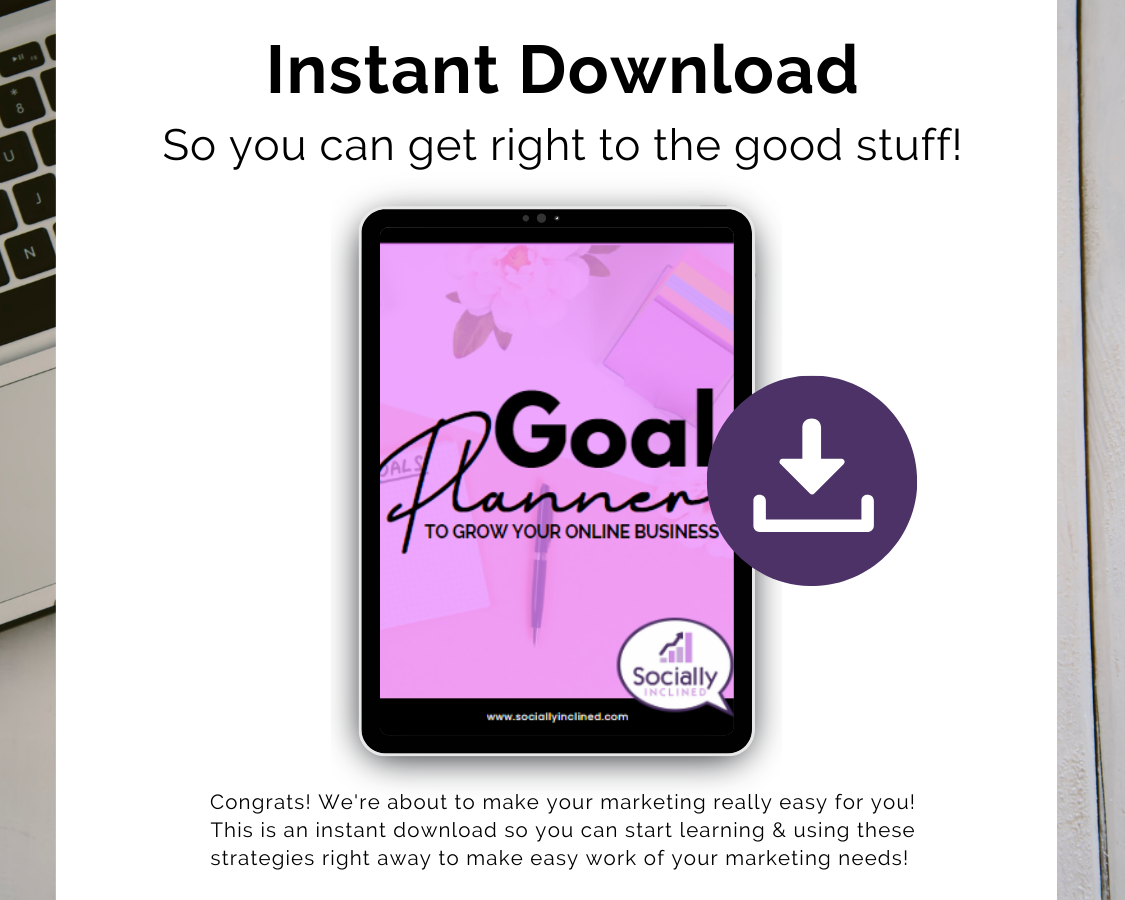 Description: The Get Socially Inclined Goal Planner - instant download so you can get to the good stuff.