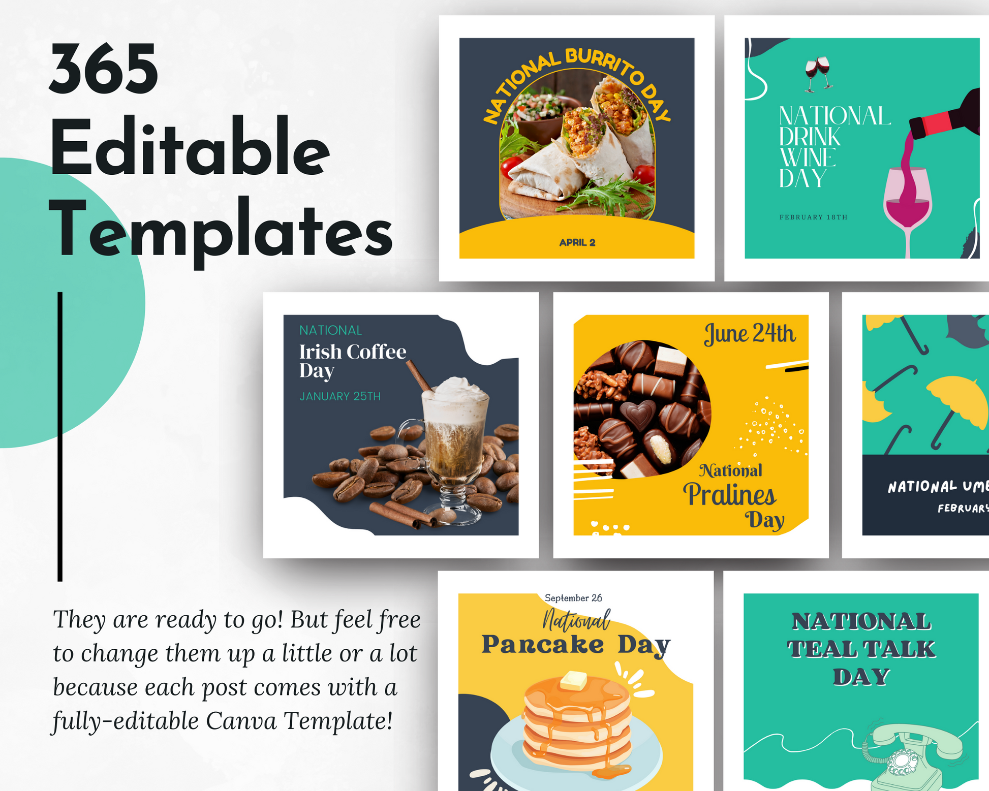 365 National Days Social Media Post Bundle with Canva Templates for customer engagement and social media marketing, brought to you by Socially Inclined.