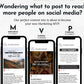 Three smartphone screens show social media post examples—Motivation, Visibility, and Presence—highlighting the "November Daily Posting Plan - Your Social Plan" from Get Socially Inclined for an effective posting strategy.