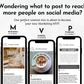 Three smartphones display social media post templates labeled "Motivation," "Visibility," and "Presence," illustrating the "September Daily Posting Plan - Your Social Plan" by Get Socially Inclined, showcasing a strategic mix of daily posts designed to increase social media reach.