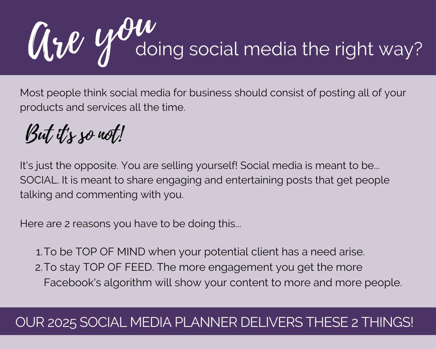 Elevate your business with our eye-catching promotional graphic on maximizing social media impact! Presented with bold text on a vibrant purple background, discover how to boost engagement and maintain visibility. Delve into strategies such as utilizing Socially Inclined's 2025 Social Media Calendar with Content or exploring Canva templates to enhance your online presence.