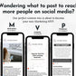 Three smartphones show social media content strategies named Motivation, Visibility, and Presence designed to boost engagement, all aligned with the March Daily Posting Plan by Get Socially Inclined for improved audience interaction.