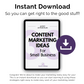 Get Socially Inclined's 30 Days of Content Marketing Ideas for Small Business action plan.