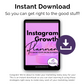 Instant download Get Socially Inclined Instagram Growth Planner for small business owners.