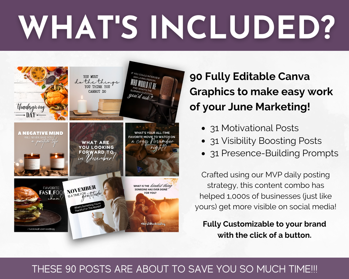 Discover the content creation and social media included in your November Daily Posting Plan - Your Social Plan marketing bundle, designed to boost audience engagement from Get Socially Inclined.