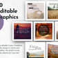 Collection of motivational September graphics with text and scenic images on a white background.