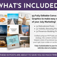 Promotional graphic showcasing the July Daily Posting Plan by Get Socially Inclined—93 editable Canva posts with motivational content, engagement boosters, and prompts. Fully customizable for brands and ideal for your July Content Calendar.