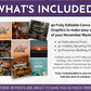 Promotional graphic for Get Socially Inclined's "November Daily Posting Plan - Your Social Plan": includes 90 done-for-you social media posts (motivational, visibility, and presence prompts) shown with sample images and descriptions.