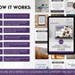 Step-by-step guide on how to use a September content plan with images of a tablet and printed materials.