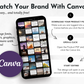 A smartphone displays the July Daily Posting Plan - Your Social Plan by Get Socially Inclined in Canva, showing how to download, open, and edit PDFs—ideal for planning your July content or social media. Canva logo and text appear on a light background.