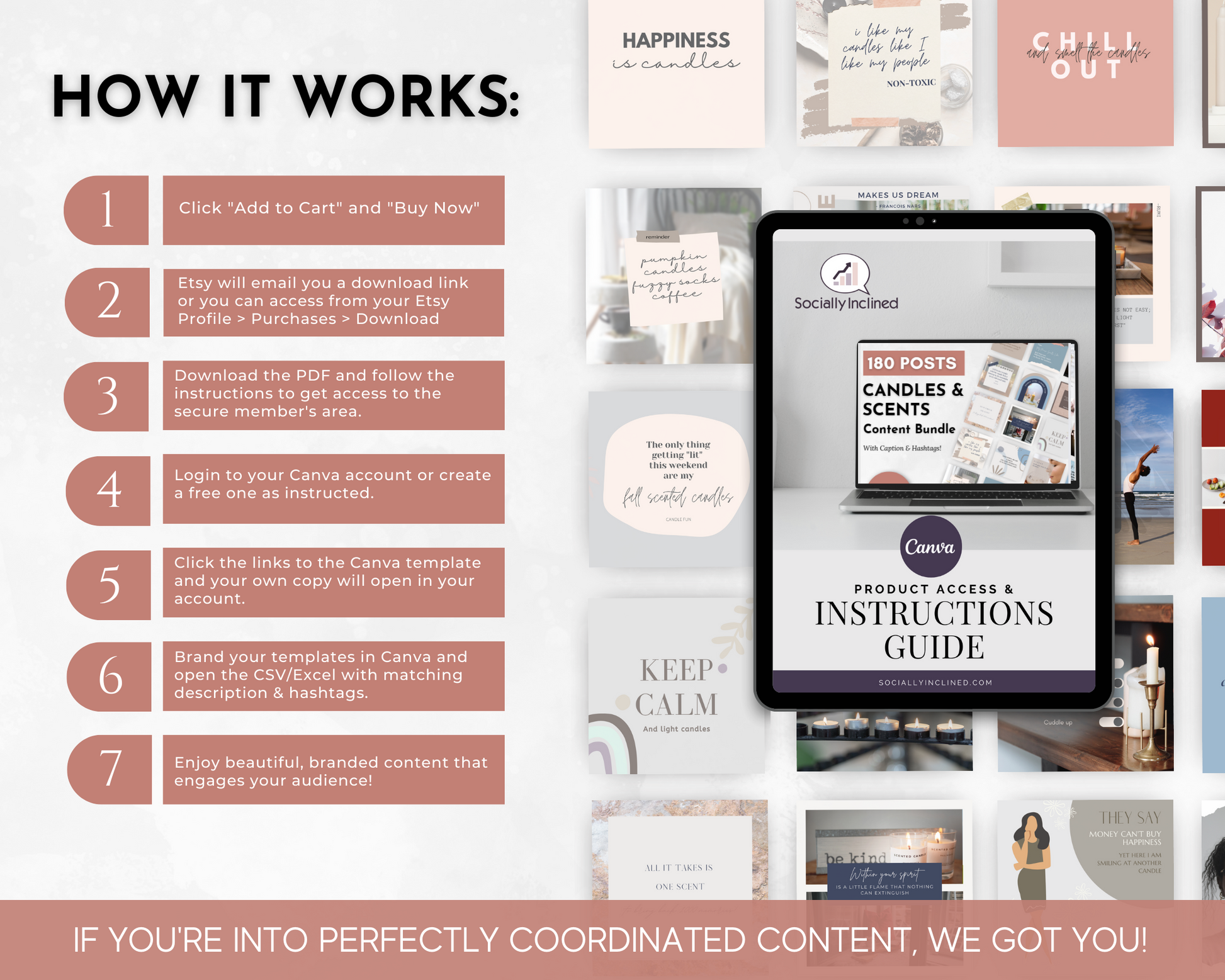 Learn how the Candles & Scents Social Media Post Bundle with Canva Templates works in the world of social media, where Socially Inclined creates a captivating experience.