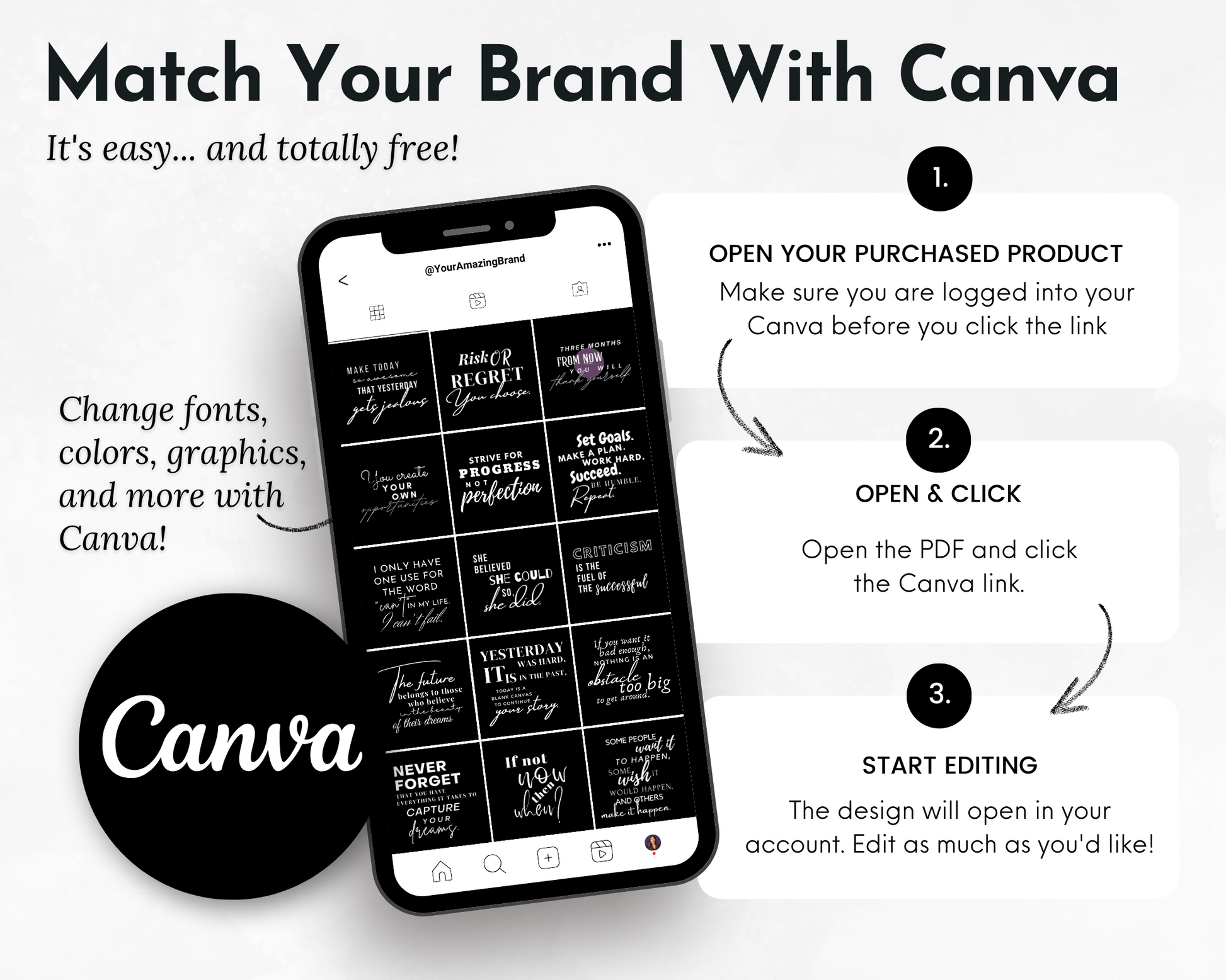 Enhance your Socially Inclined brand's visual content with Empowering "Girl Boss Style" Social Media Post Bundle Canva Templates.