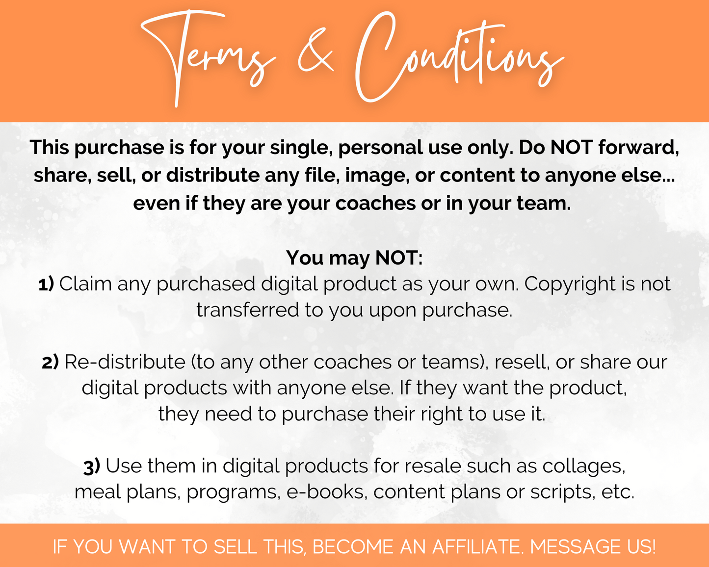 A flyer for a yoga business highlighting the 'terms and conditions' of Socially Inclined's Yoga Social Media Post Bundle - With Canva Templates services.
