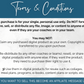 The terms and conditions for the purchase of a Personal Coaching Package with a focus on business, including the Accounting Social Media Post Bundle with Canva Templates offered by Socially Inclined.