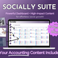 Get Socially Inclined's Socially Suite Membership is a powerful dashboard designed for managing social media presence and content management. It offers high content options and also includes accounting content, making it a comprehensive tool for social media marketing.