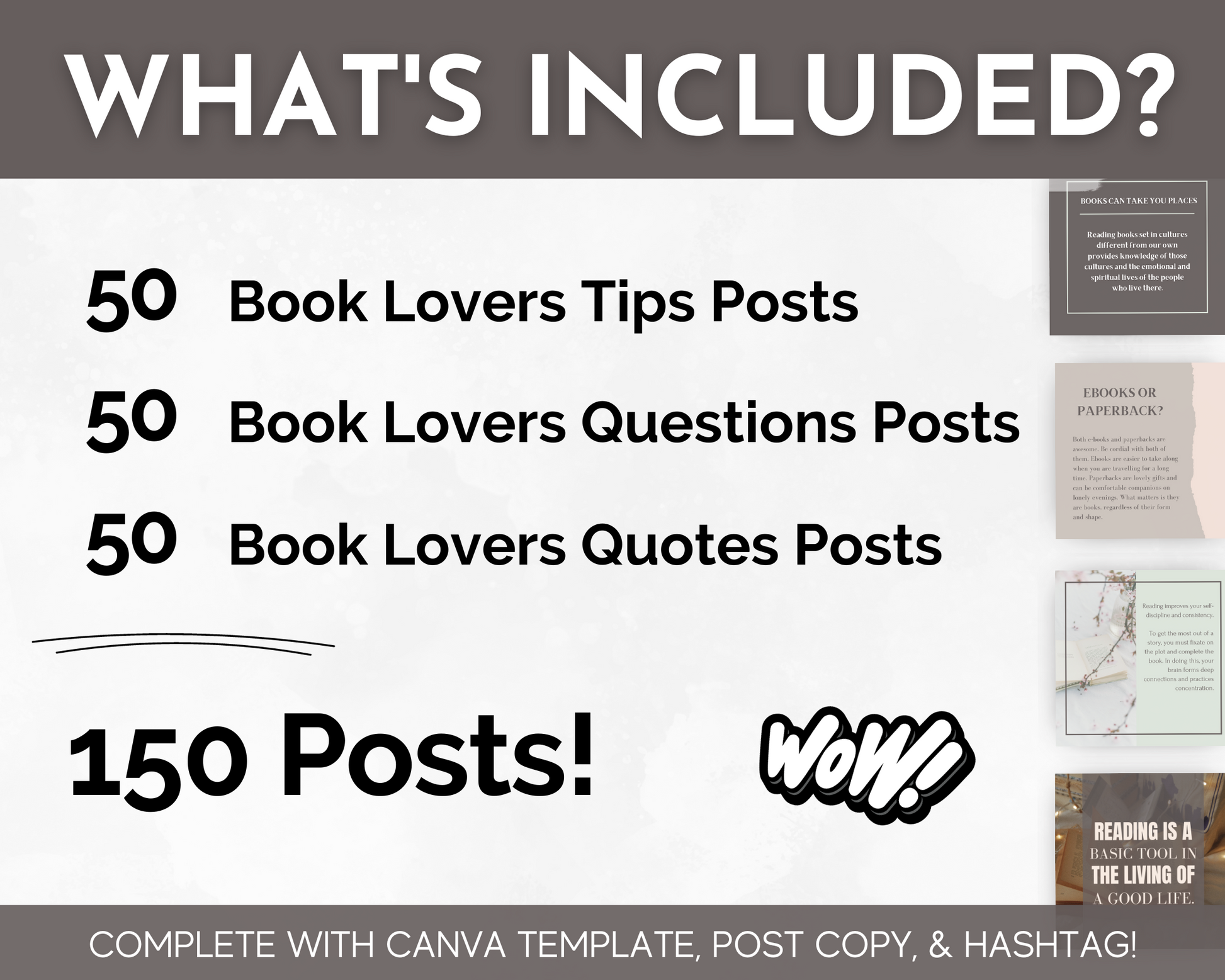 Book Lover's Social Media Post Bundle with Canva Templates – Socially  Inclined
