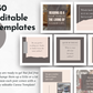 150 Book Lover's Social Media Post Bundle with Canva Templates from Socially Inclined with extra content.