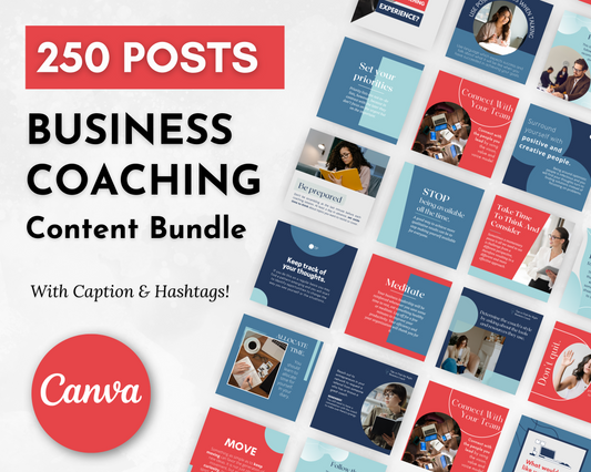 Business Coaching Social Media Post Bundle with Canva Templates