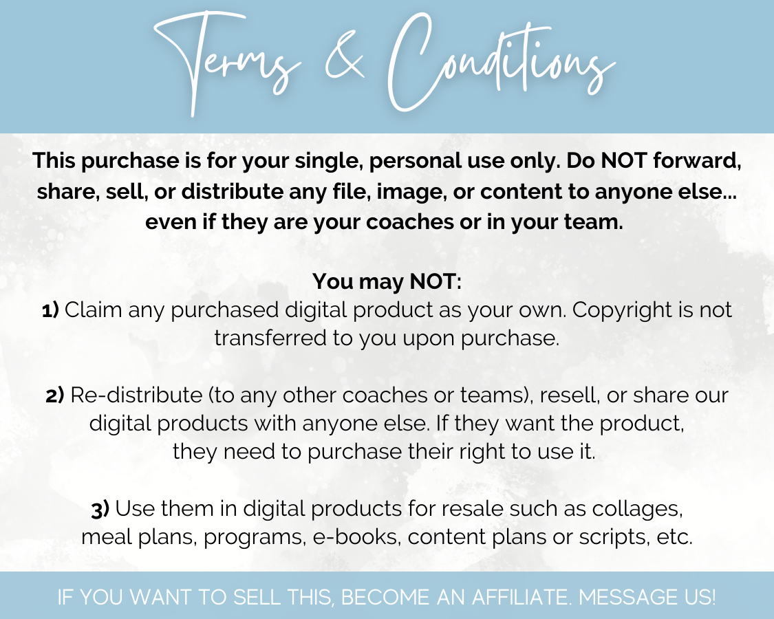 A flyer with the words 'terms & conditions' included in a Childcare Social Media Post Bundle with Canva Templates from Socially Inclined.