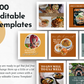 200 Cooking Social Media Post Bundle with Canva Templates from Socially Inclined.