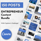 150 Socially Inclined Entrepreneur Social Media Post Bundle with Canva Templates | 150 Images