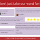 A picture of a client's review with a heart from the HUGE Holiday Hustle Marketing Toolkit by Get Socially Inclined.