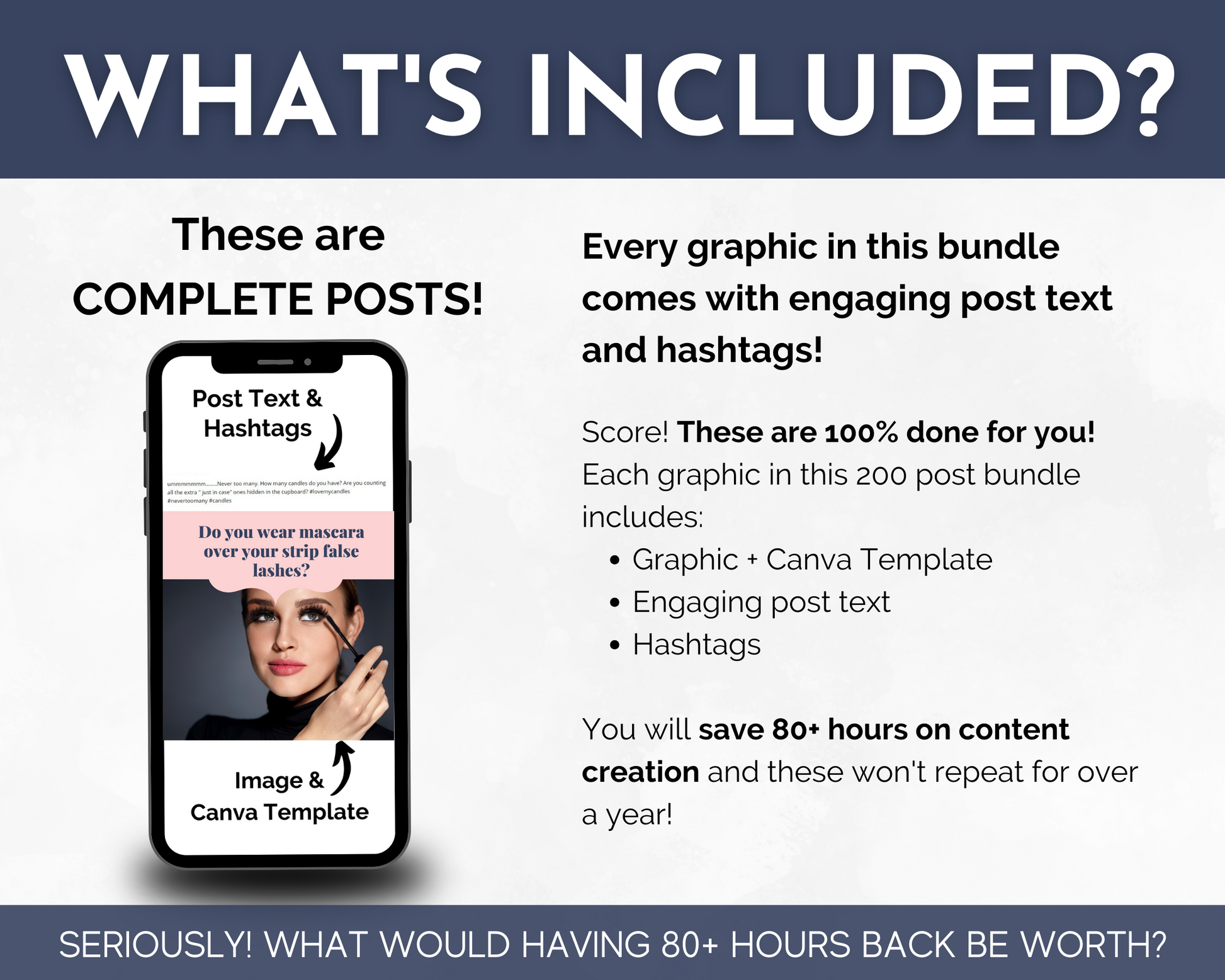 What's included in the Socially Inclined complete Eyelash Professional Post Package Eyelashes Social Media Post Bundle with Canva Templates?