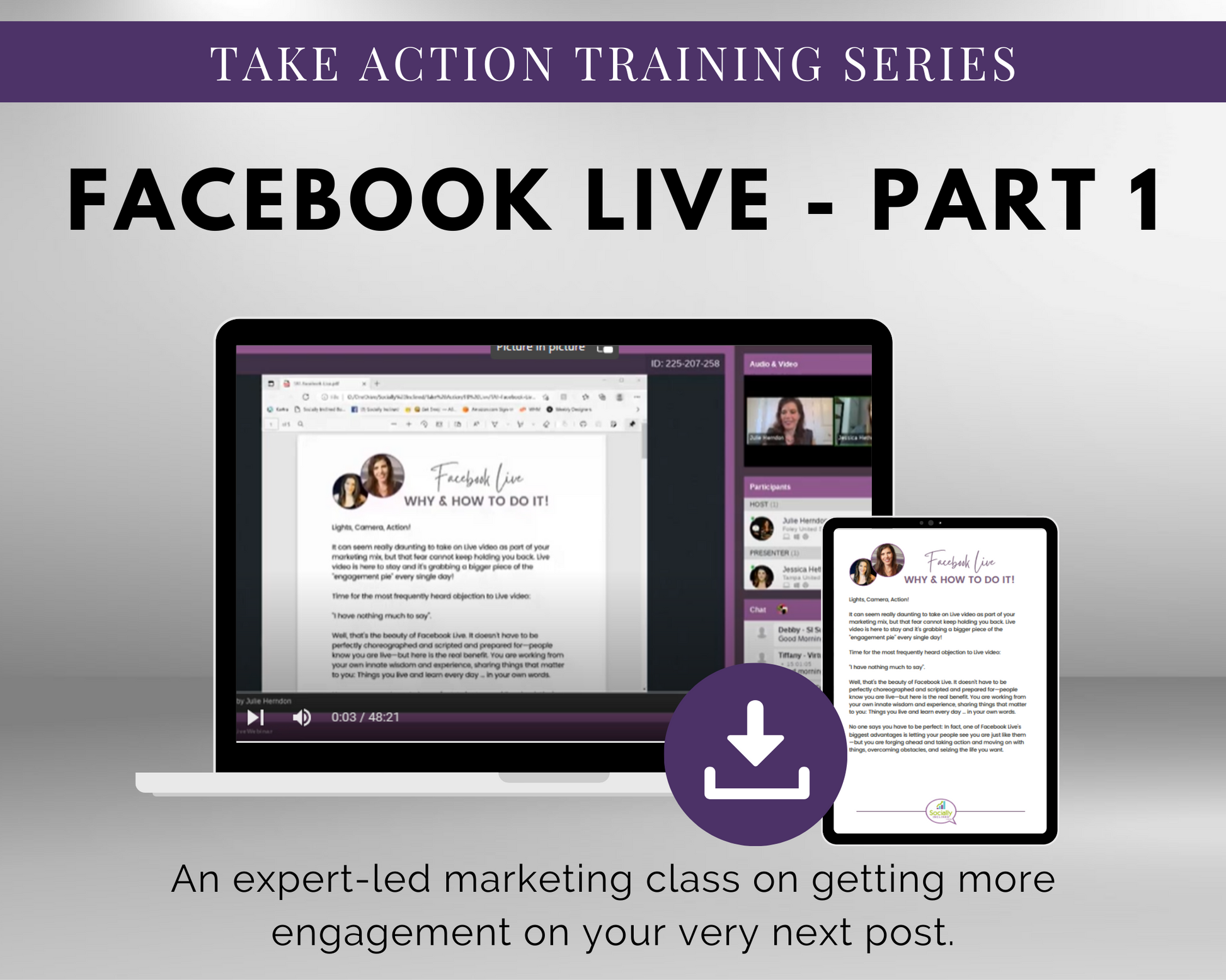 Take action training series TAT - Facebook Live - Part 1 Masterclass, brought to you by Get Socially Inclined.