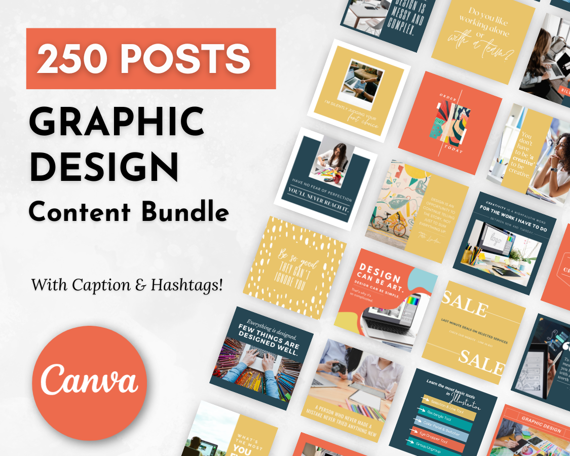 Graphic Design Social Media Post Bundle with Canva Templates