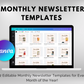 Get Socially Inclined offers 12 Monthly Newsletter Templates - January through December designed to enhance email engagement and incorporate SEO keywords.