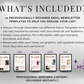 A monthly flyer featuring the 12 Monthly Newsletter Templates - January through December by Get Socially Inclined and email engagement.