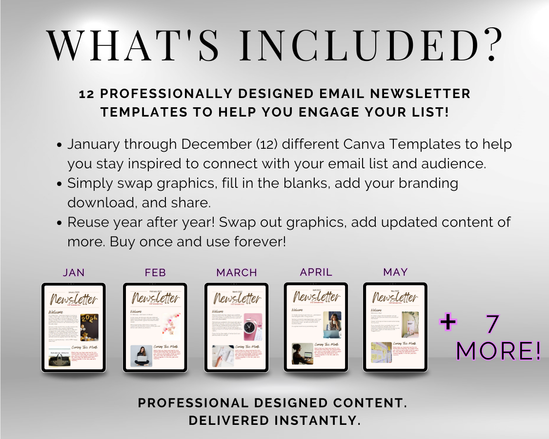 12 Monthly Newsletter Templates - January through December – Socially ...