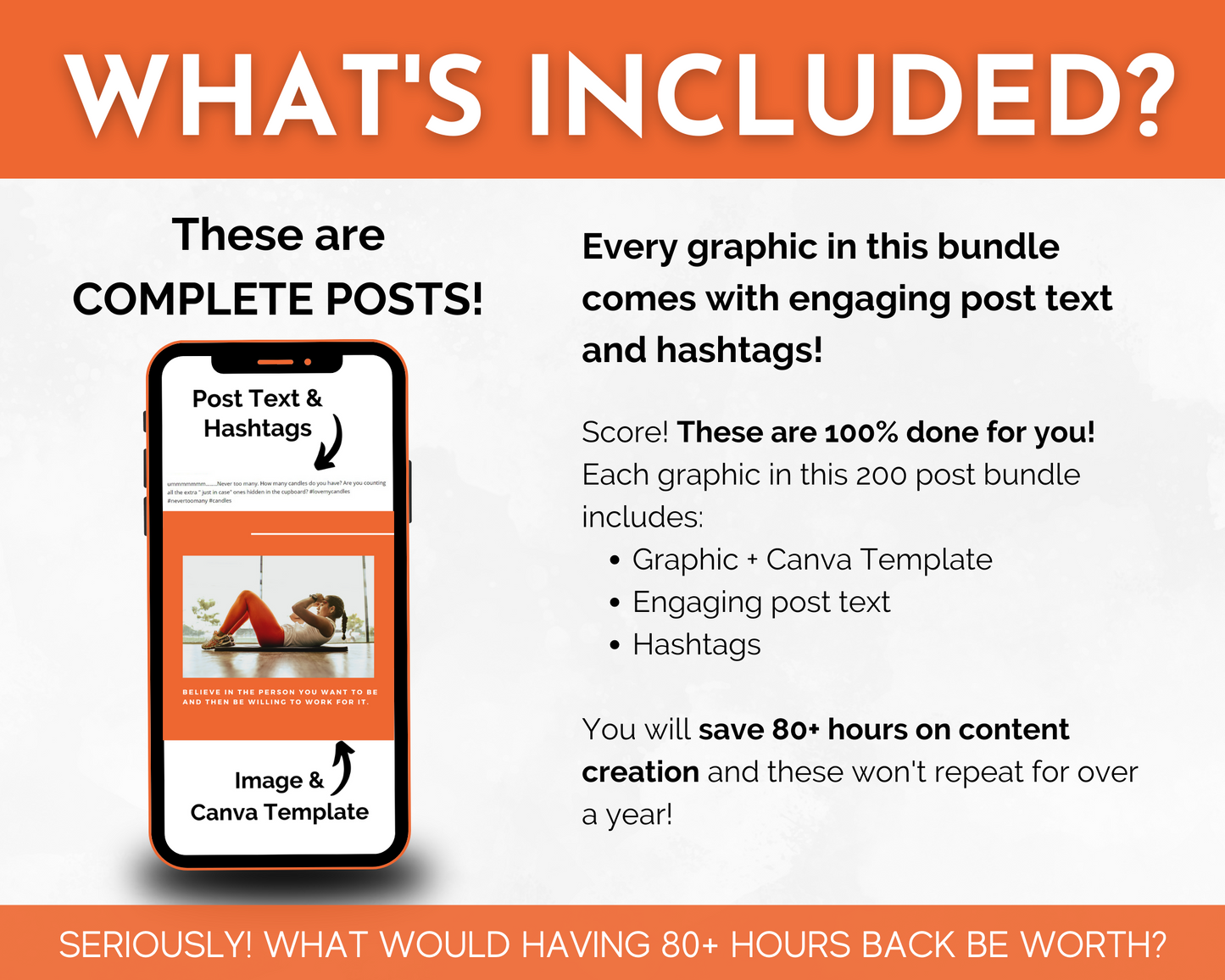 What's included in the Health & Wellness Coaches Social Media Post Bundle with Canva Templates by Socially Inclined?