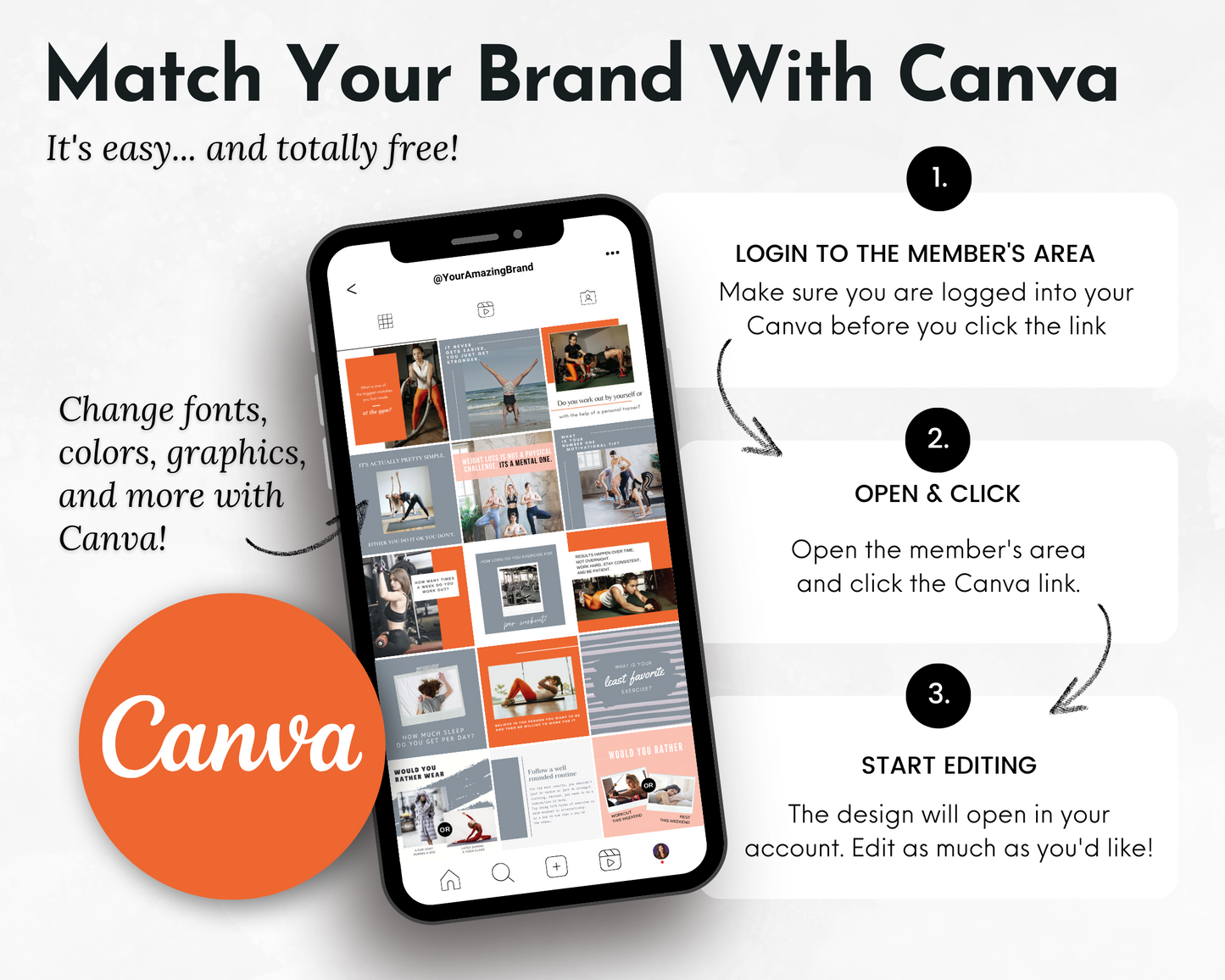 Enhance your Socially Inclined brand with captivating Health & Wellness Coaches Social Media Post Bundle images that align with your content strategy, designed using Canva Templates.