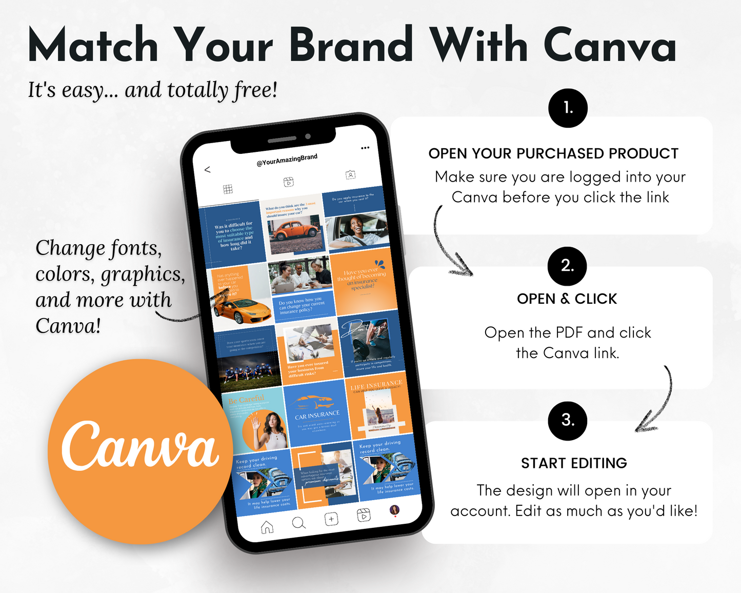 Enhance your brand's online presence by matching it with the Insurance Social Media Post Bundle and crafting captivating content using Canva templates from Socially Inclined.
