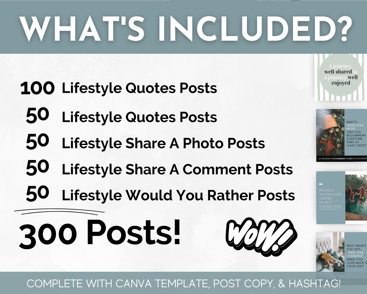 Lifestyle Social Media Post Bundle with Canva Templates