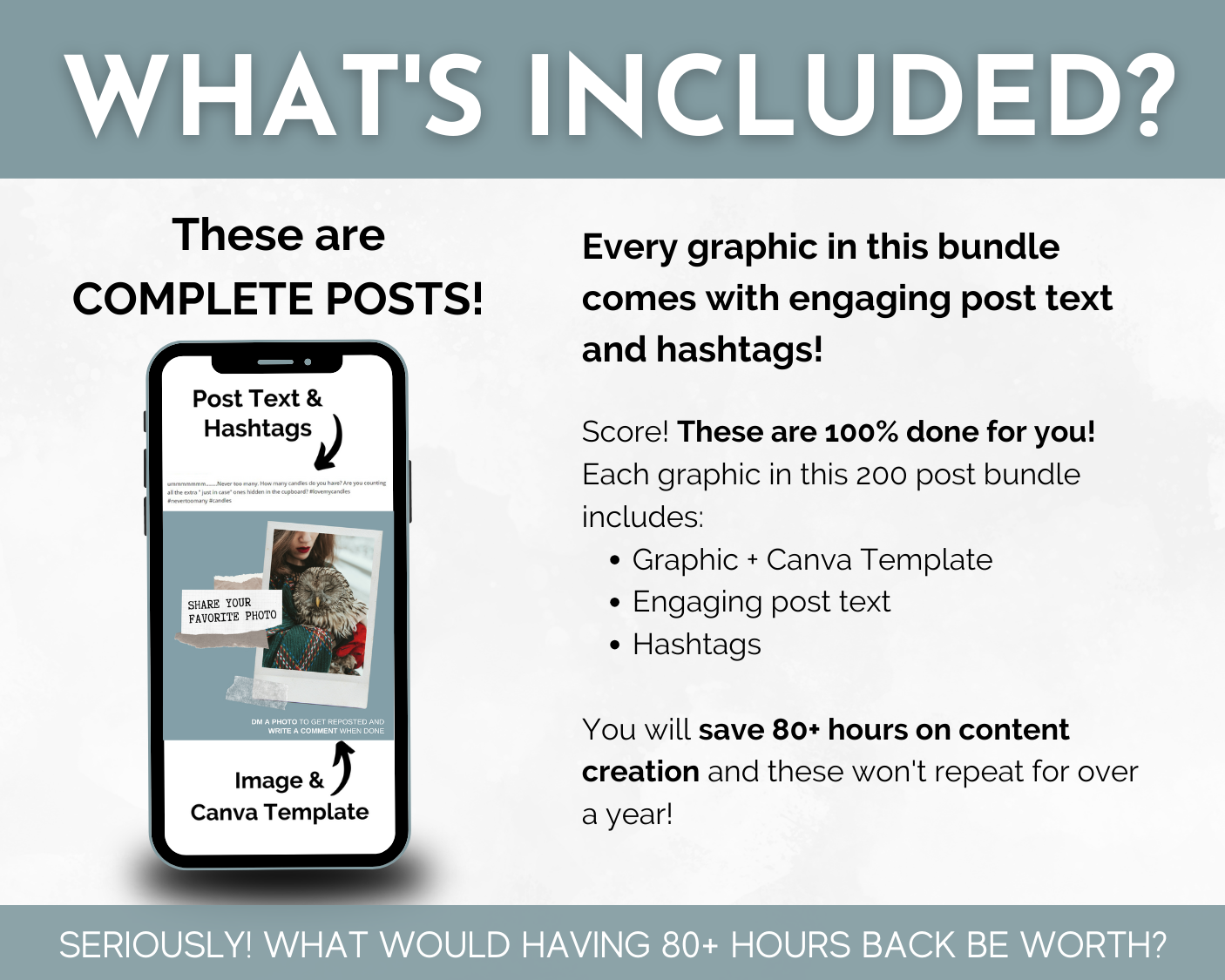 What's included in the complete Lifestyle Social Media Post Bundle with Canva Templates by Socially Inclined?
