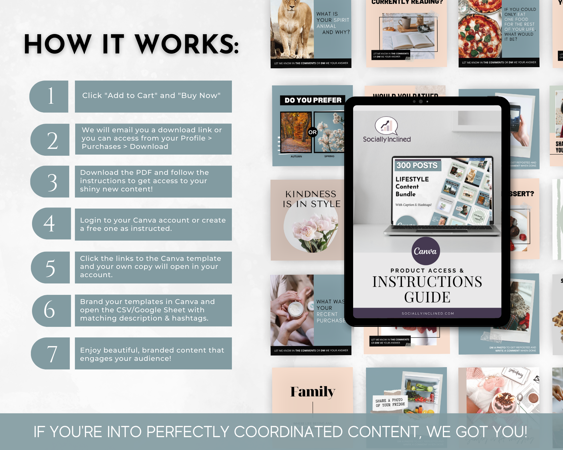 Lifestyle Social Media Post Bundle with Canva Templates