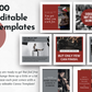 400 editable Men's Fitness Canva templates for social media content.