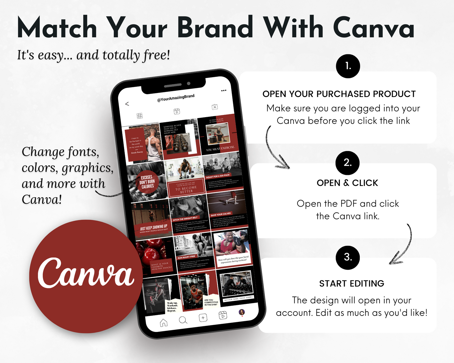 Match your brand with Socially Inclined canvas featuring Men's Fitness social media content and promoting a healthy lifestyle.